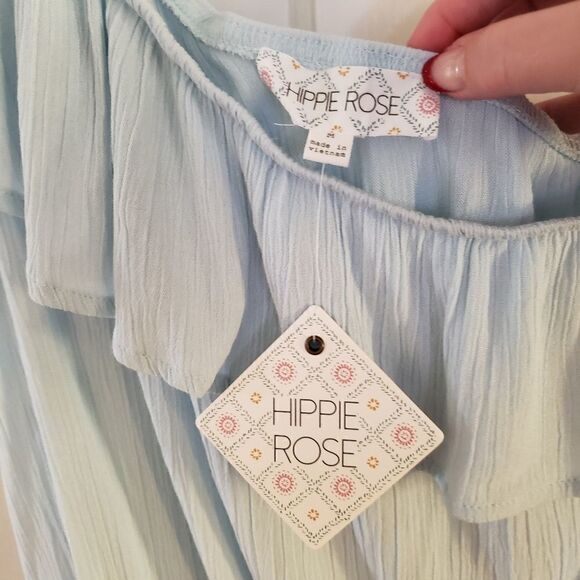 Hippie Rose One Shoulder Rayon Cropped Top - Picture 5 of 9